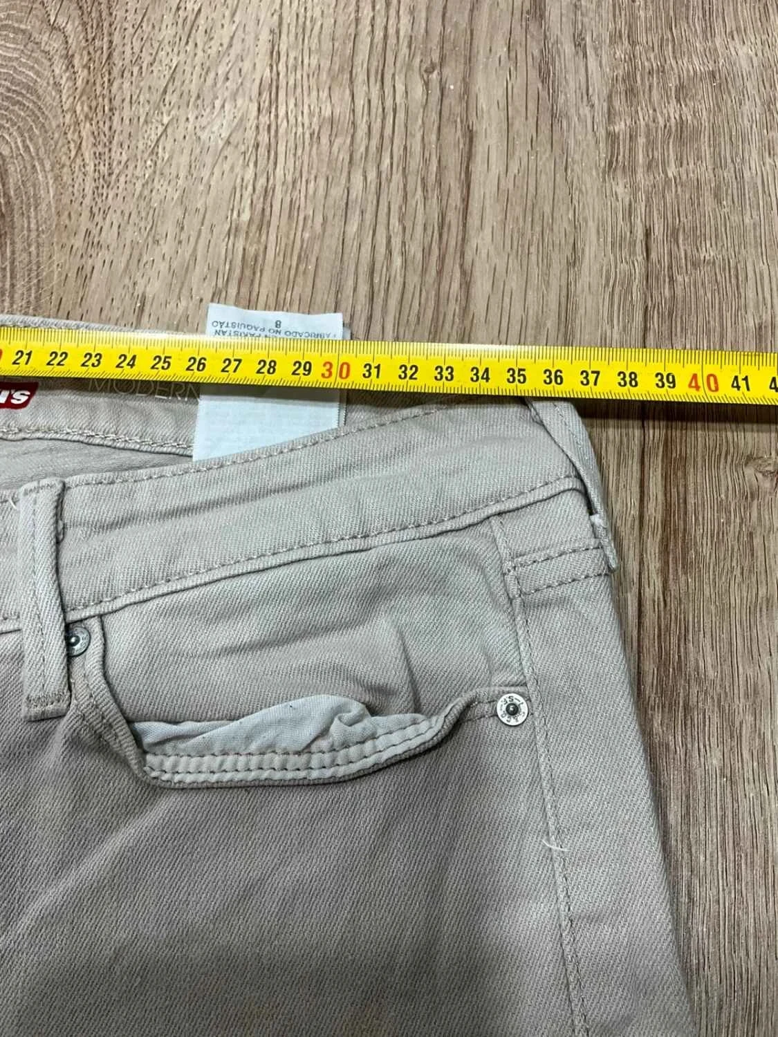Short Levi's Modern Crop Preppy Femme 98% Coton Gris Slv018 – photo 13